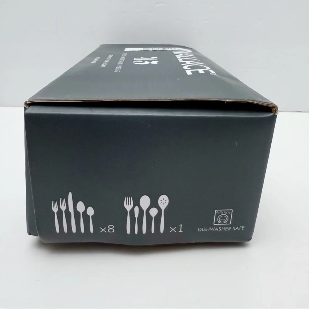 Wallace Peacock 45 Piece Service for 8 Stainless Steel Flatware Set NEW IN BOX